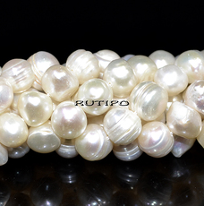 Намистини Перли B, AntiqueWhite, 9-7мм, нитка 18см(бл. 23шт)
