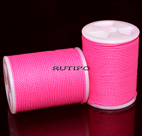 Витий вощений шнур HotPink, 1мм, бобіна