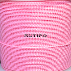 Twisted waxed cord Pink, 1mm, m