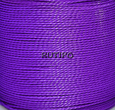 Twisted waxed cord Purple, 1mm, m
