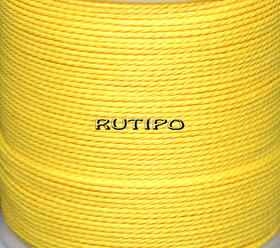 Twisted waxed cord Yellow, 1mm, m
