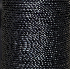 Twisted waxed cord Black, 1.5mm, m