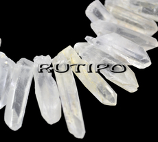 Pendants Natural Quartz Crystal 20-32mm * 6-13mm, 10-16pcs