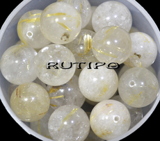 Rutile Quartz (hairy) bead 12mm, pcs