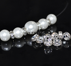 Separator with rhinestones, Crystal 6mm, pcs.