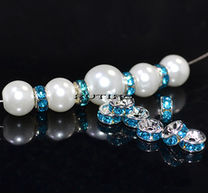 Разделитель со стразами Aquamarine ,6мм, шт 