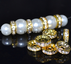 Rhinestone Spacer Bead, 10mm, pcs