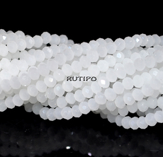 Rondel White, 3*2mm, about 150pcs/strand