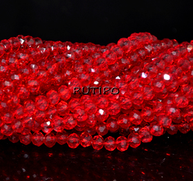 Рондель DarkRed, 4*2.5мм, нитка 38см (бл. 157шт)