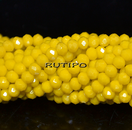 Рондель PL Yellow, 3.5*3мм, нитка 37см (ок. 120шт)