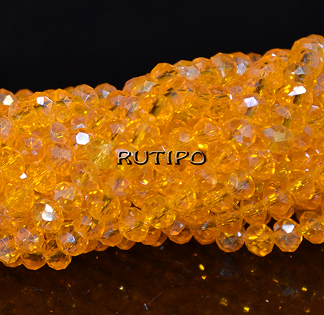 Rondel AB Orange, 4*3mm, 130pcs/strand