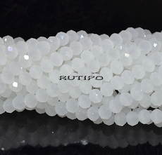 Rondel White 4*3.5mm, about 128pcs/strand