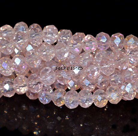 Рондель AB Pink, 6*5мм, низка 40см (ок. 90шт)