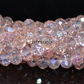 Рондель AB Pink 8*6мм, низка 40см (ок. 66шт)