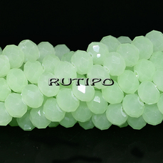 Рондель Pale Green, 8*6мм, нитка 39см (бл. 63шт)
