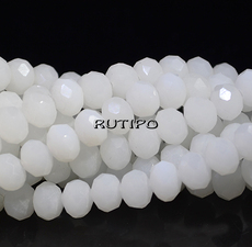 Rondel White, 8*6mm, about 68pcs/strand