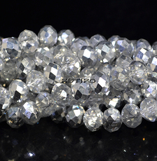 Рондель HalfSilver Clear 6*8мм, низка 39см(ок. 62шт)