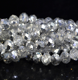 Рондель HalfSilver Clear 6*8мм, низка 39см(ок. 62шт)