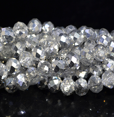 Рондель HalfSilver Clear 6*8мм, низка 39см(ок. 62шт)