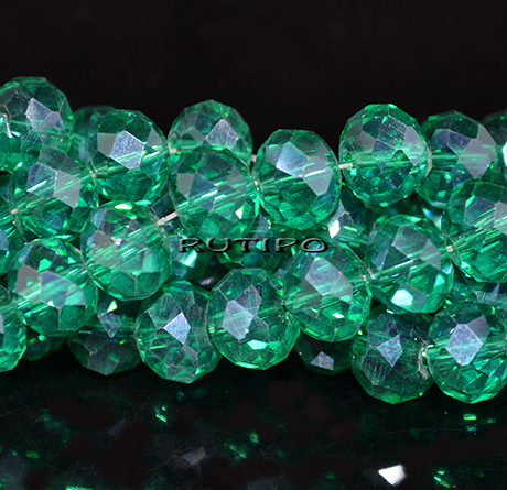 Рондель PL DarkCyan 10*8мм, нитка 52см (бл. 67шт)