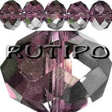 100шт, Рондель HalfSilver Purple 8*6мм