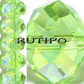 Rondel PearlLuster LightGreen, 6 * 4mm, 100pcs