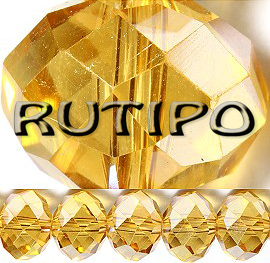 Rondel PearlLuster, Goldenrod, 8 * 6mm, 100pcs