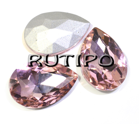 Капля граненая PearlPink 18*13*6мм, шт