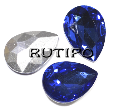 50шт, Капля граненая Blue 18*13*5мм
