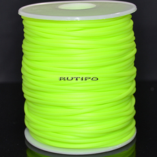 Cord tube PVC GreenYellow, 2mm, 1m