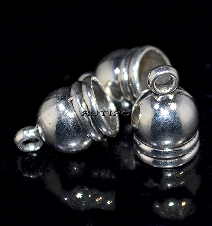 Концевик Antique Silver, 14*9мм (в\д 7.5мм), шт