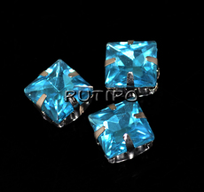 Chaton square, DeepSkyBlue, 8 * 8 * 5.5mm, pcs