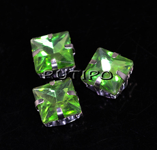 Шатон квадрат, LightGreen, 8*8*5.5мм, шт