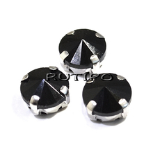 Chaton rivoli, Black, 11 * 7mm, pcs