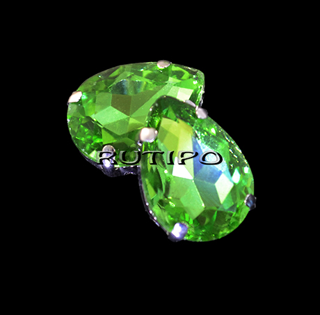 Шатон капля, LightGreen, 18*13*7мм, шт