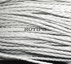 Braided PU leather, White 3mm, 1m
