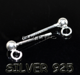 Carnations - balls, 925 sterling silver, pair