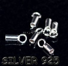 End cap silver 925+rhodium, 7*2mm (size 1mm), pcs