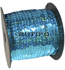 Turquoise sequins on a thread (hologram), 6mm * 1m