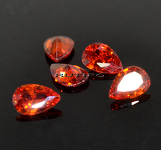 Cubic Zirconia, Pear, DarkRed 6*4*2.4mm, pcs