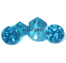 Cubic Zirconia, LightSkyBlue 1mm, pcs.