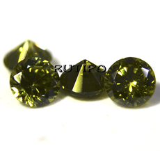 Cubic Zirconia, Diamond, Dark Olive 8mm, pcs