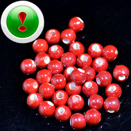 Бусина Pearlized OrangeRed 7мм, шт