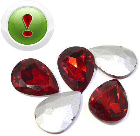 Капля граненая Red 18*13*6мм, шт 