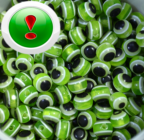 Глазки Бусинки LightGreen 6мм, шт