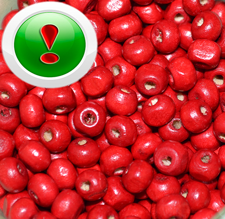 Бусина деревянная Red 6мм, шт