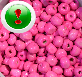 Бусина деревянная Pink 6-7мм, шт