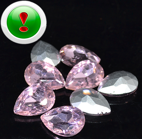 Капля граненая PearlPink 18*13*6мм, шт