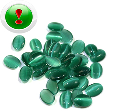 Кабошон кошачий глаз Darkgreen, 8*6*3мм, шт