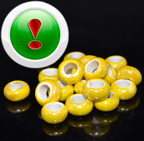Бусина Yellow AB, 13-12*6.5мм, шт